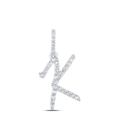 10K Gold Diamond K Initial Pendant 1/8 Cttw