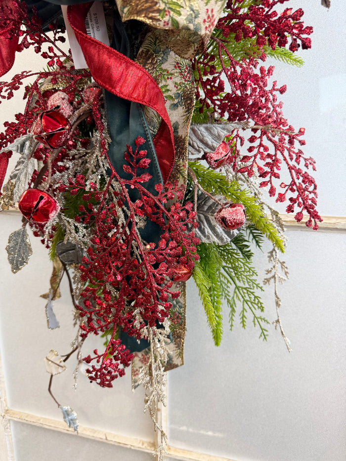 25" Christmas Glimmer Vertical Swag