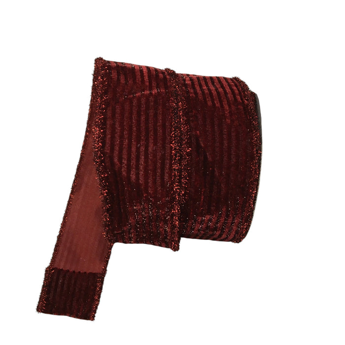 2.5" Luminous Red Tinsel Ribbon Bolt