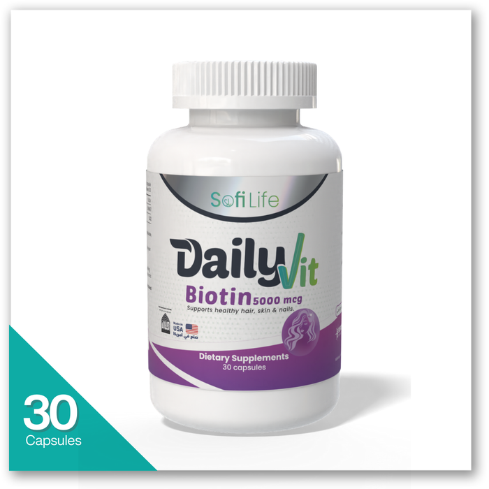 سوفي لايف دايلى فيت بيوتين 5000 مكجم 30 كبسولة - DailyVit Biotin 5000 mcg
