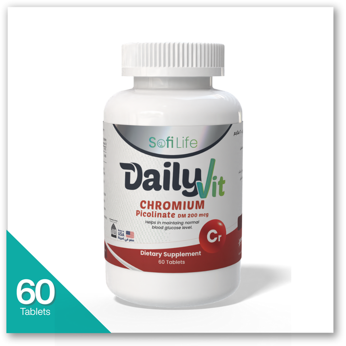 سوفي لايف ديلى فيت كروميوم بيكولينيت دى ام 60 قرص - DailyVit Chromium Picolinate 200 mcg
