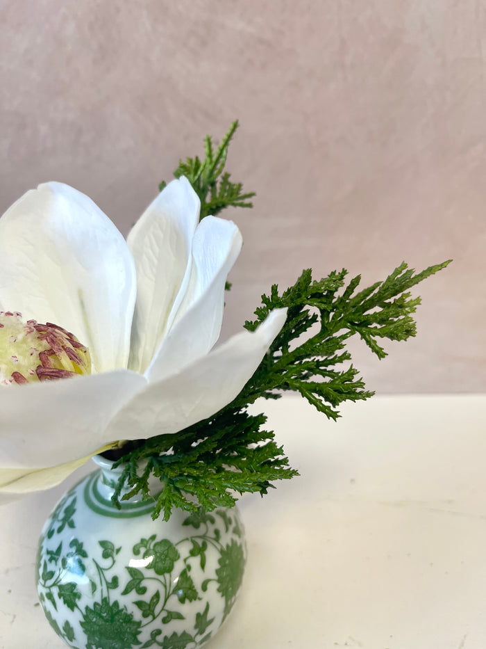 7" Magnolia Centerpiece in Vase