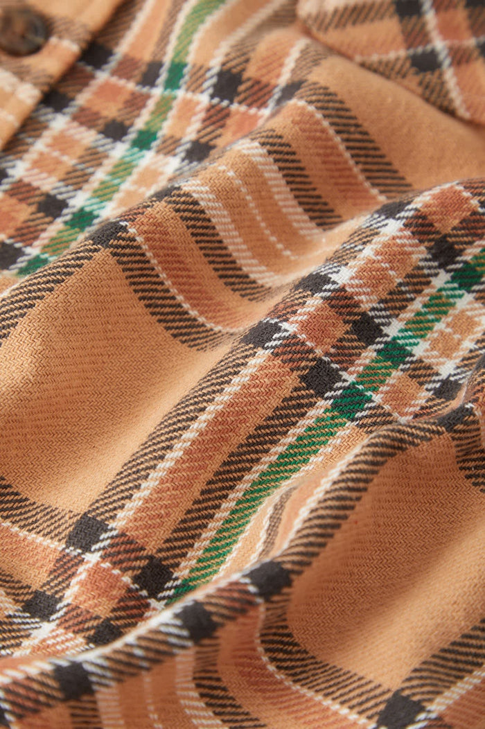Men's Bowery Flannel in the color Khaki/Multi - Additional Laydown image