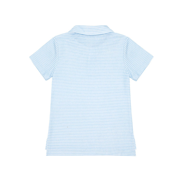 boys powder blue stripe cotton polo