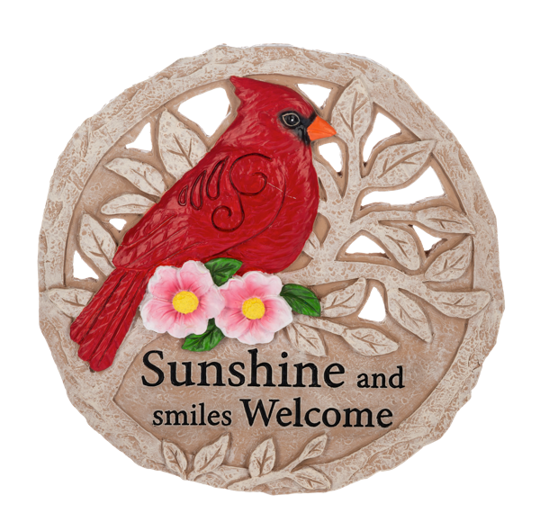 Cardinal Stepping Stone - Sunshine and Smiles Welcome