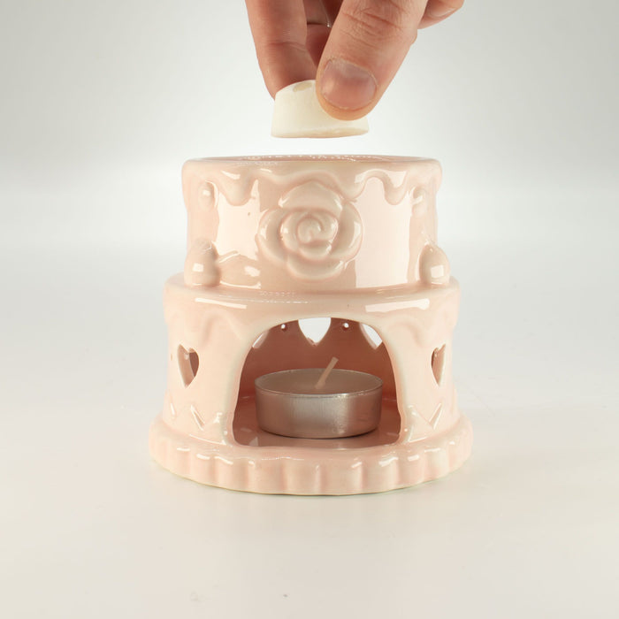 Ceramic Cake Oil Burner - Hearts - Pink ๐ฌ๐ง
