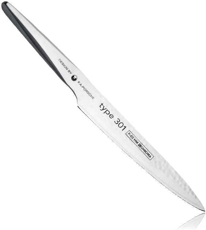 Chroma Knives - Silver 8-Inch Carving Knife Hammered Finish - P05 HM