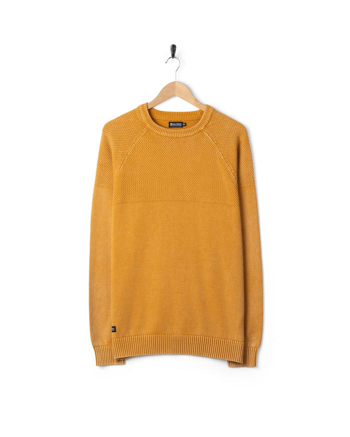 Coombe Mens Knitted Jumper in Yellow