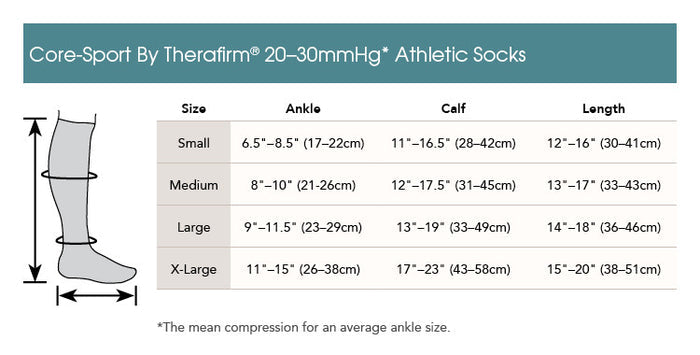 Core-Sport® by Therafirm Gradient Compression Athletic Socks 20-30mmHg