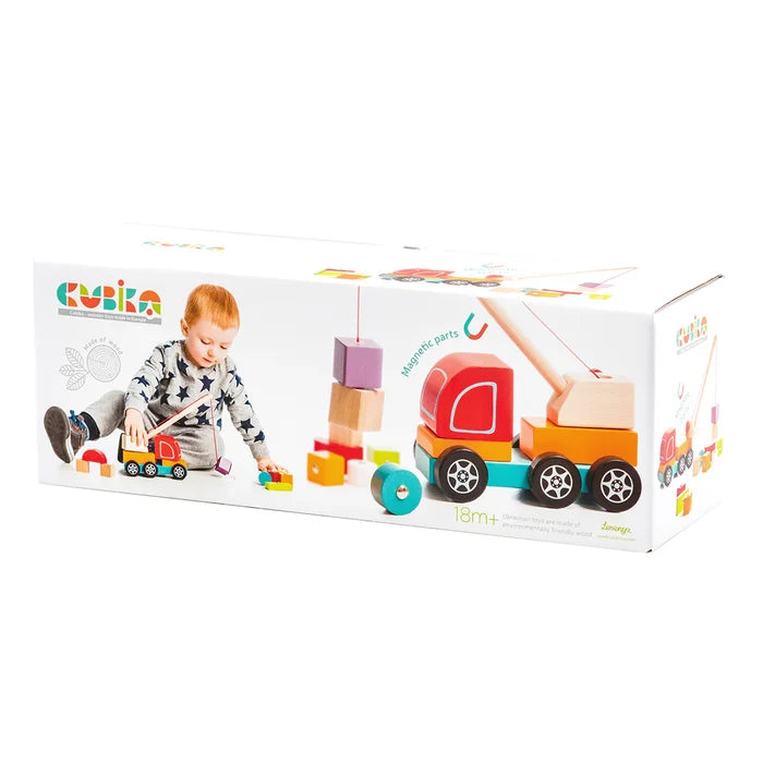 Cubika Magnetic Wooden Crane Truck