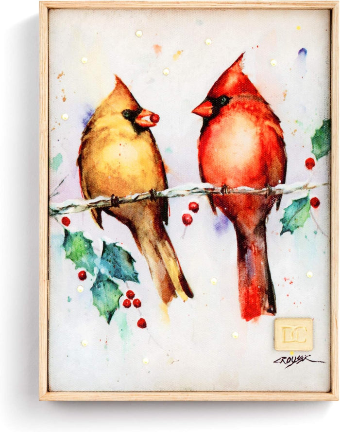 DC Lit Winter Cardinal Wall Art