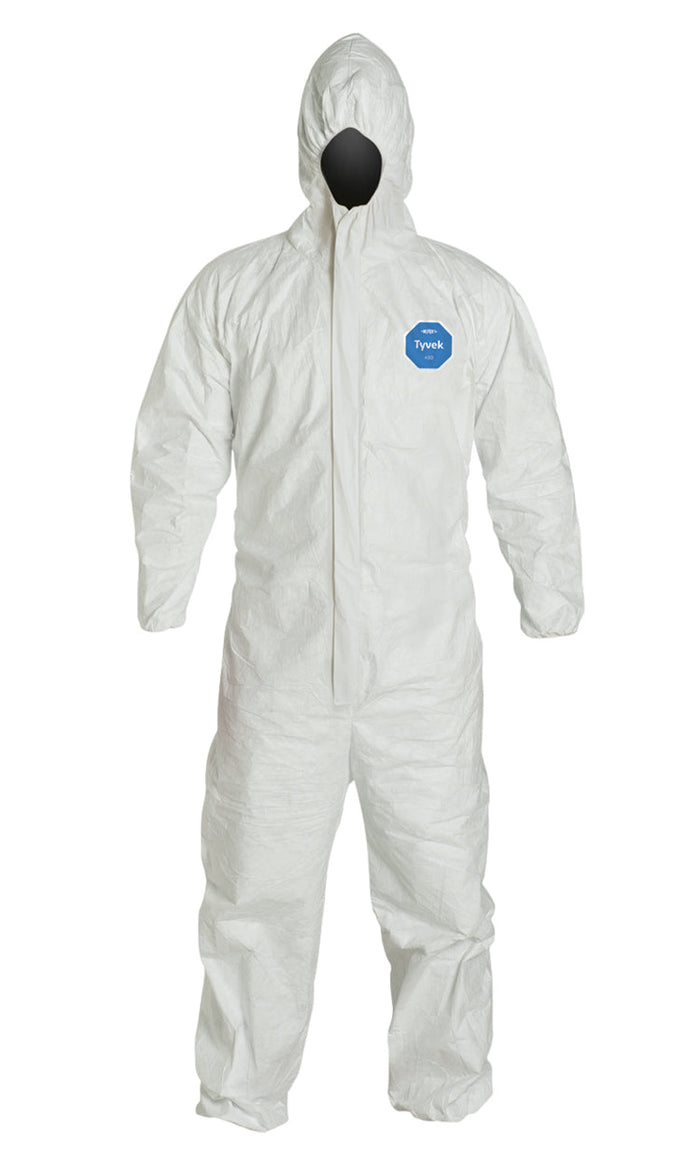 DuPont - Tyvek 3X-Large White Elastic Ankle Coverall Hooded - TY127S