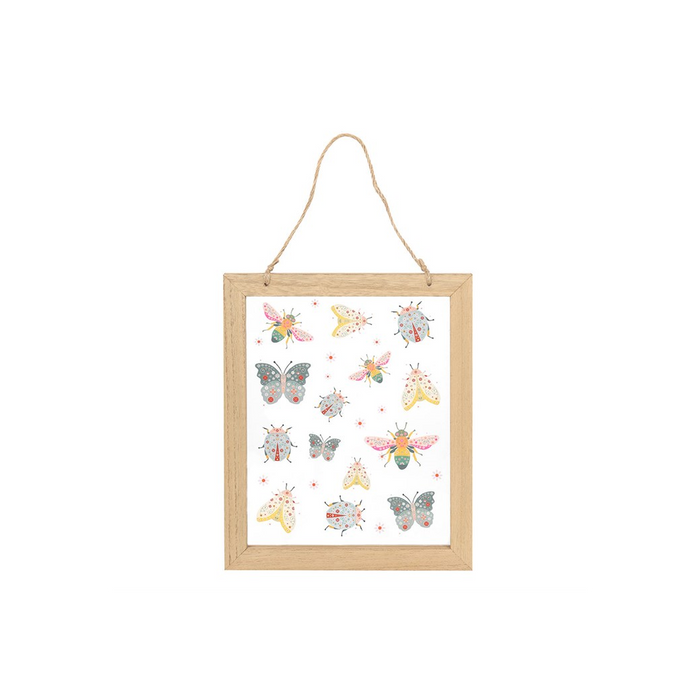 Floral Bug Print Glass Wall Hanging π¬π§