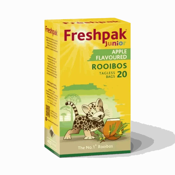 Freshpak Junior Rooibos Tea Apple Flavour 20 tagless teabags for kids caffeine-free antioxidant-rich