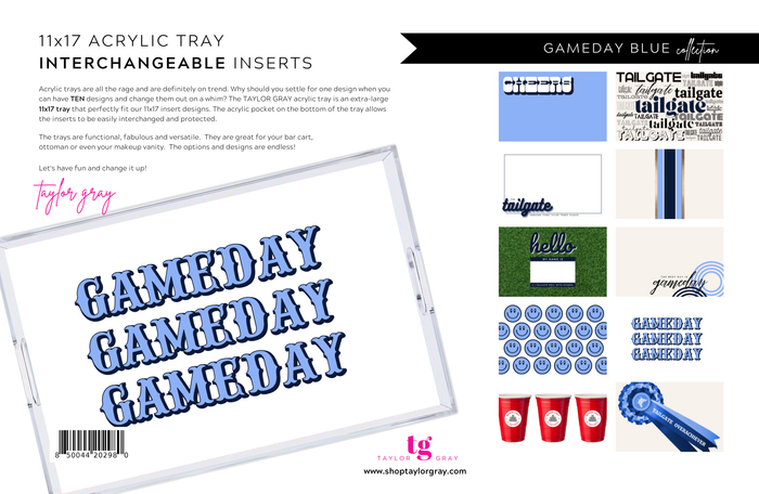 Gameday Blue AcrylicTray Inserts Set