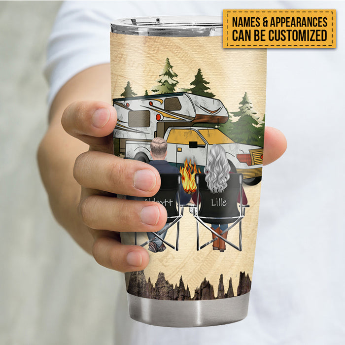 Husband And Wife Camping Partners For Life - Gift For Camping Lovers - Personalized Custom Tumble