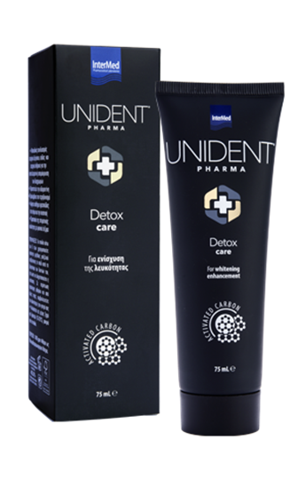 InterMed Unident Pharma Detox Care Οδοντόκρεμα με Ενεργό Άνθρακα για Λεύκανση 75ml