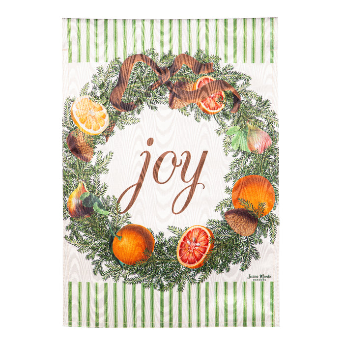 Joy Wreath Moire Garden Flag