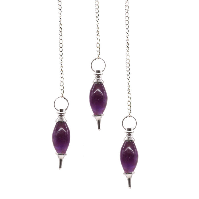 Lingam Shaped Gemstone Pendulum - Amethyst π¬π§