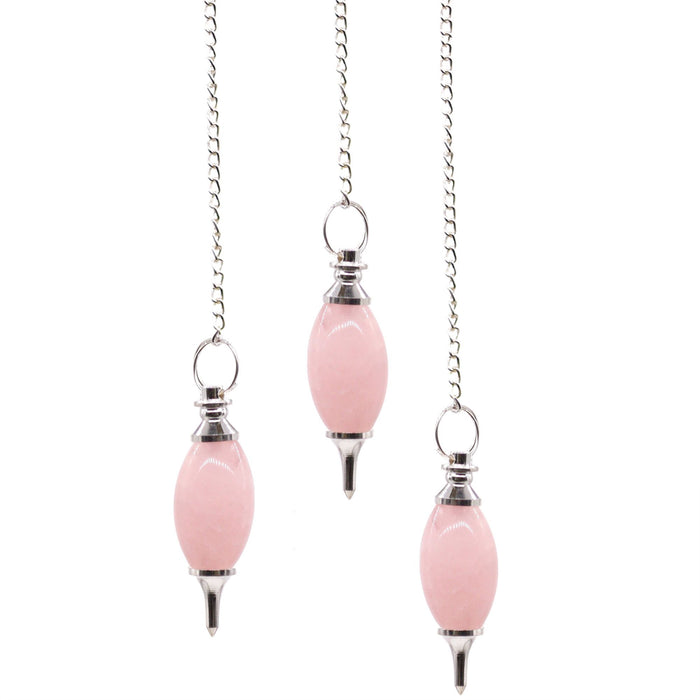 Lingam Shaped Gemstone Pendulum - Rose Quartz π¬π§