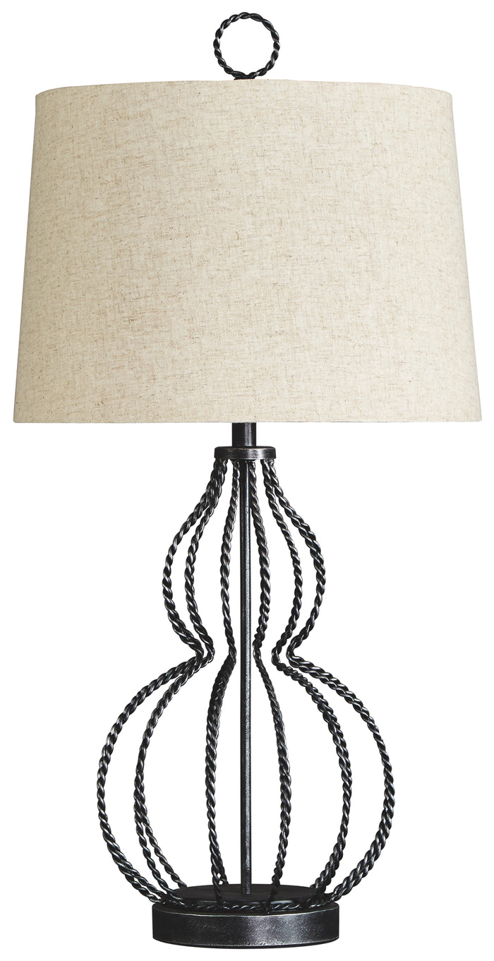 Linora L208204 Antique Gray Metal Table Lamp 1CN