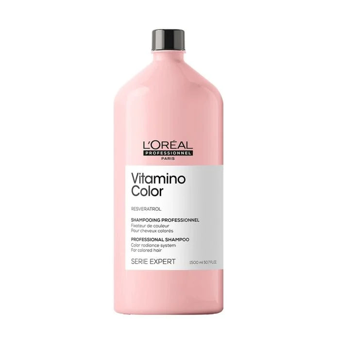 L'Oréal Paris Serie Expert Vitamino Color shampoo bottle, 1500ml, professional hair care product for color-treated hair