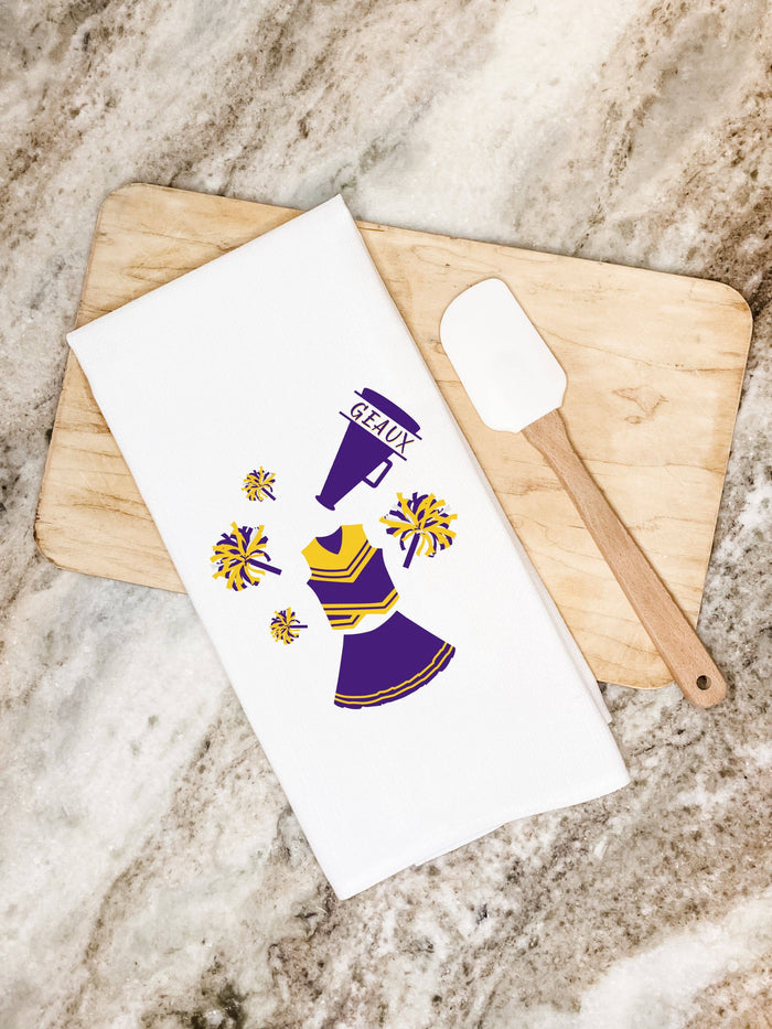 LSU Cheerleader Tea Towel
