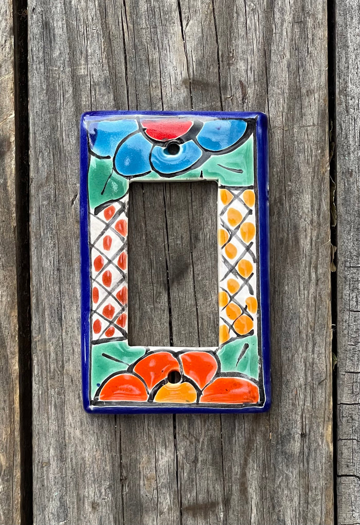 Mexican Talavera Pottery Rocker Switch Plate TRSP010