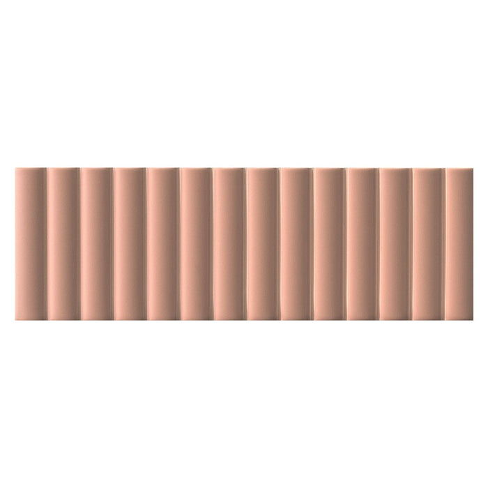 Microtiles 3D Forms Fluted Terracotta 10x30 Tile Terratinta