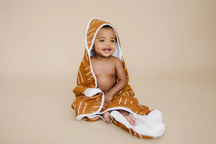 Mustard Mudcloth Hooded Towel