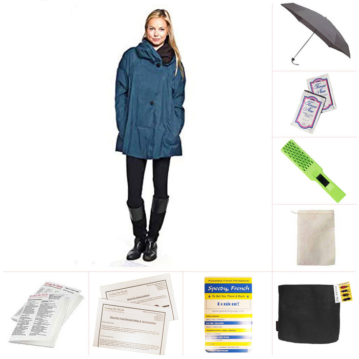 Mycra Pac Mini Sapphire Donatella Fashion Raincoat Travel Set
