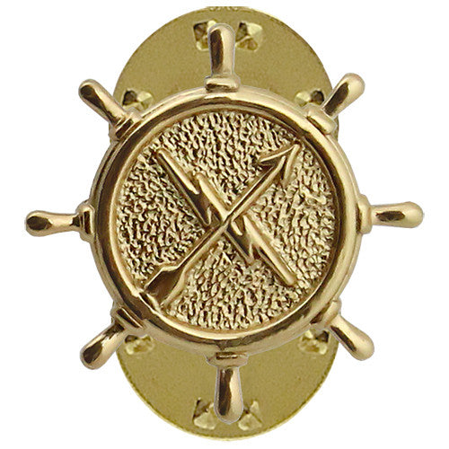 Navy Operations Technician Collar Device - Gold Finish Coat, Collar & Cap Insignia