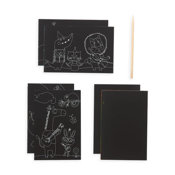Ooly Scratch & Scribble Mini Scratch Art Kit - Safari Party