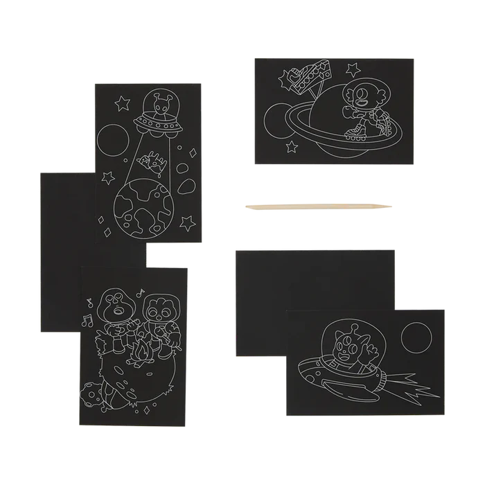 Ooly Scratch & Scribble Mini Scratch Art Kit - Wacky Universe
