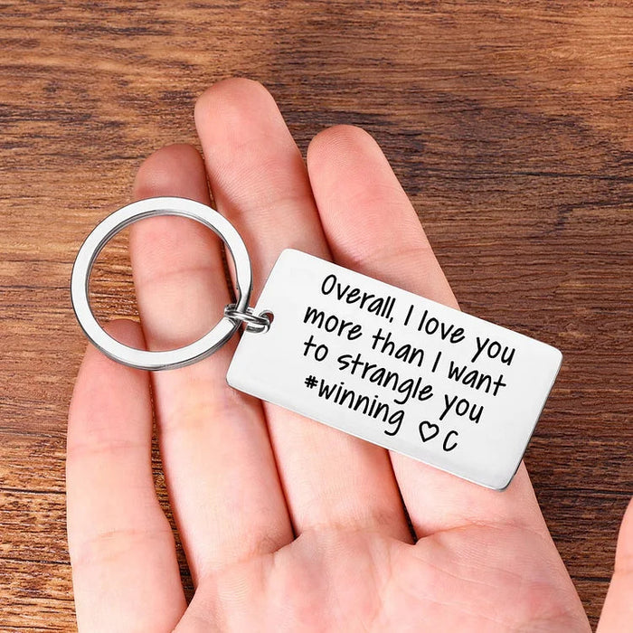 Personalized Letter Funny Keychain, Gifts for Couples