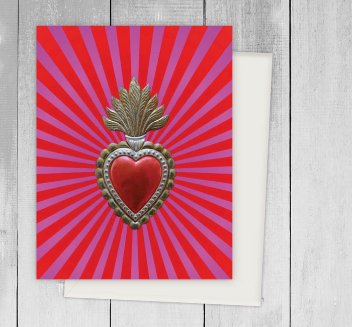 Pop Heart Sacred Heart Spanish Greeting Cards