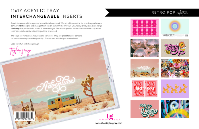 Retro Pop Acrylic Tray Inserts Set