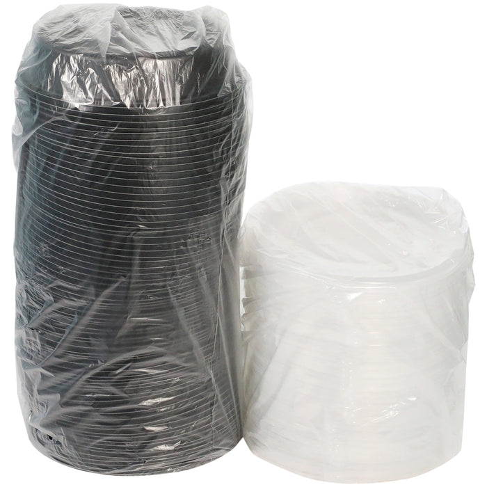 RitePak - 9" 48 Oz Black Round MFPP Container and PP Lid, 150/Cs - MC0948B