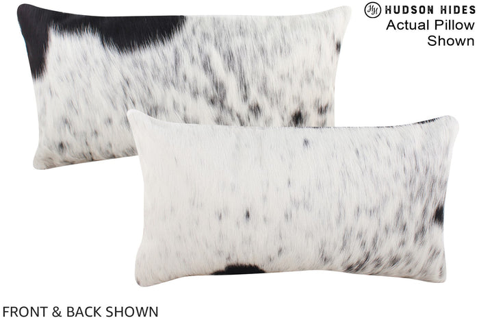 Salt and Pepper Black Cowhide Pillow #A16292