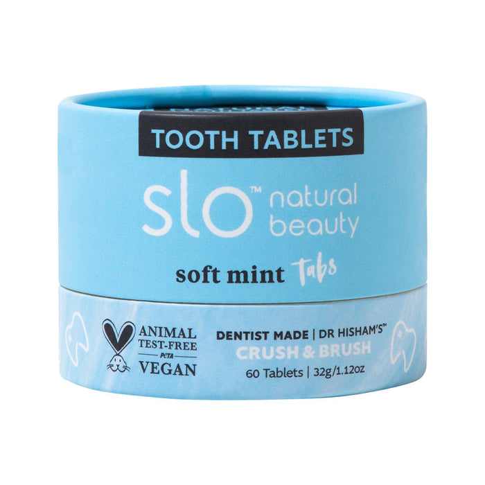 Slo Natural Beauty Tooth Tablets (Crush & Brush) Soft Mint Tabs 60t - L'Organic