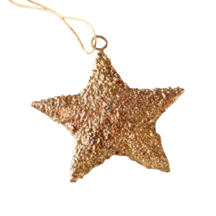 Textured Gold Star Ornament