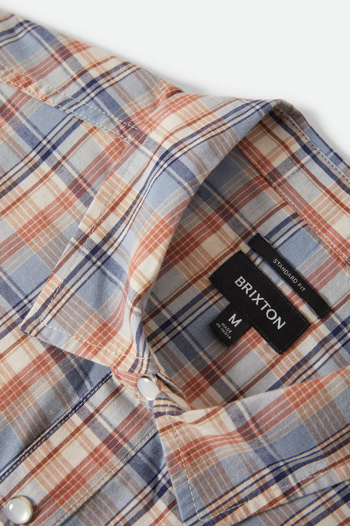Men's The Breezy Wayne Short Sleeve Shirt in the color Blue Multi Plaid - Additional Laydown image