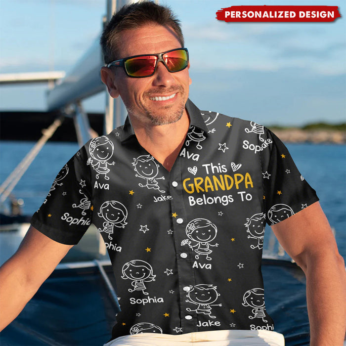 This Grandpa Belongs To Doodle - Personalized Hawaiian Shirt