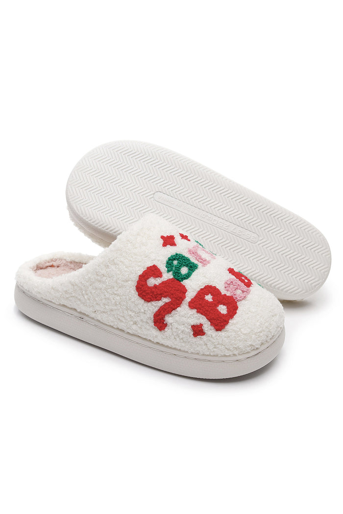 White Plush Santa Baby Christmas Slippers ๐บ๐ธ