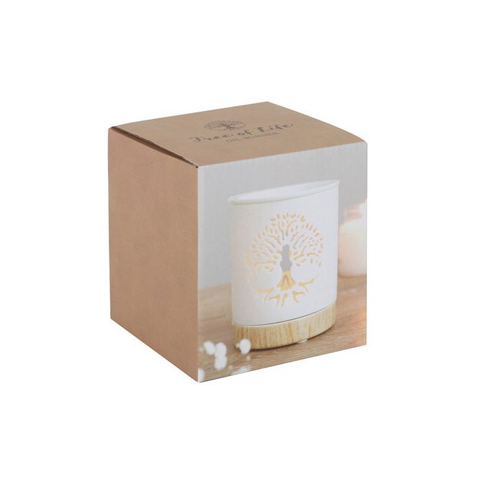 White Tree of Life Cut Out Oil Burner ๐ฌ๐ง