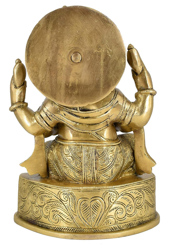 White Whale Brass Decor India Mangalkari Ganesha Statue Home Decor