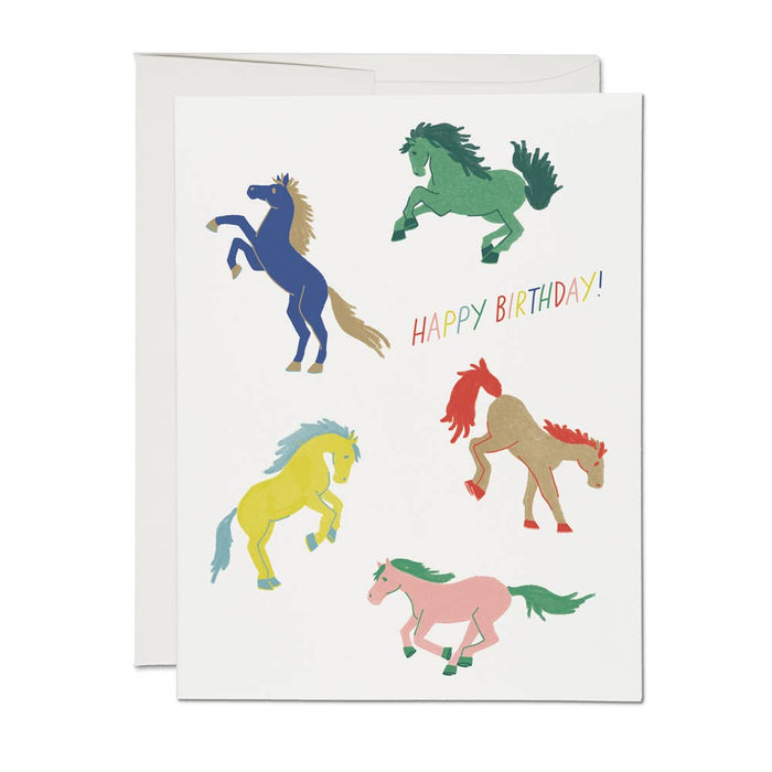Wild Horses Birthday Card