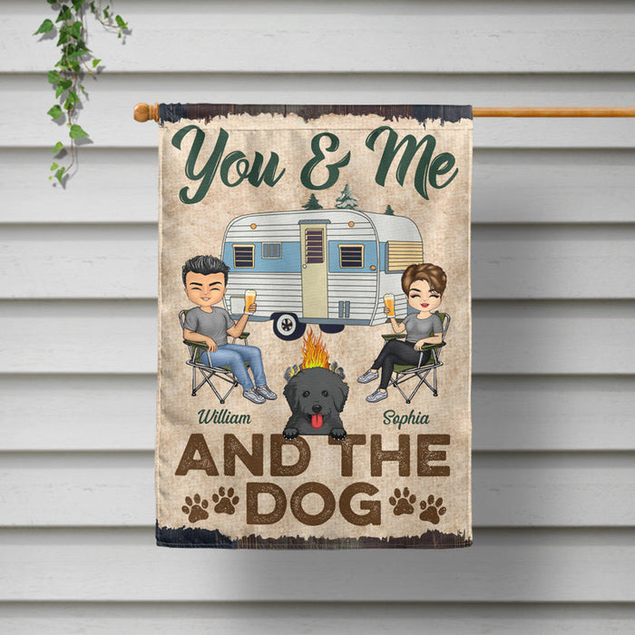 You & Me And The Dogs Camping Husband Wife - Couple Gift - Personalized Custom Flag-Flag-Thesunnyzone
