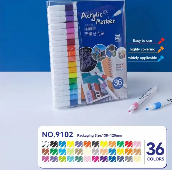 36 colors single head acrylic (PVC thin rod)