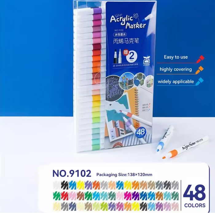 48 colors single-head acrylic (PVC thin rod)